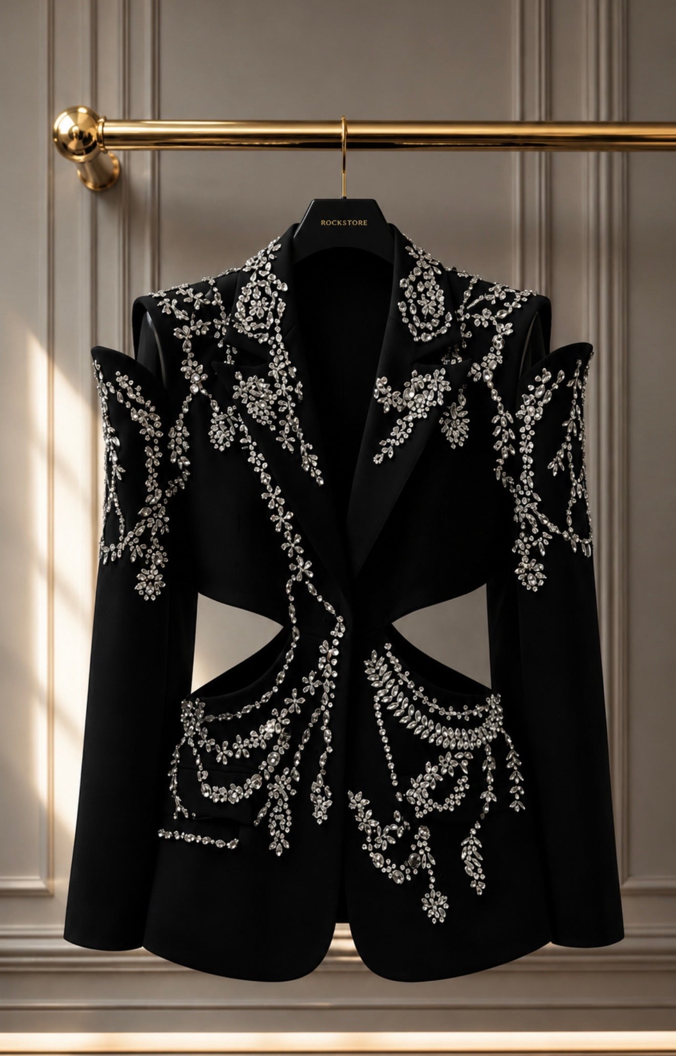 Blazer vestido cravejado
