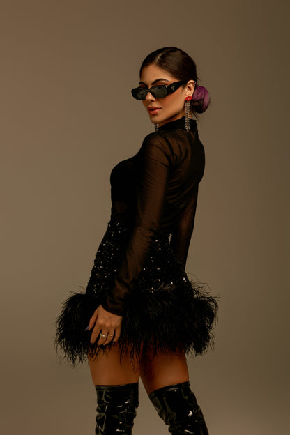 Blusa de tule e gola